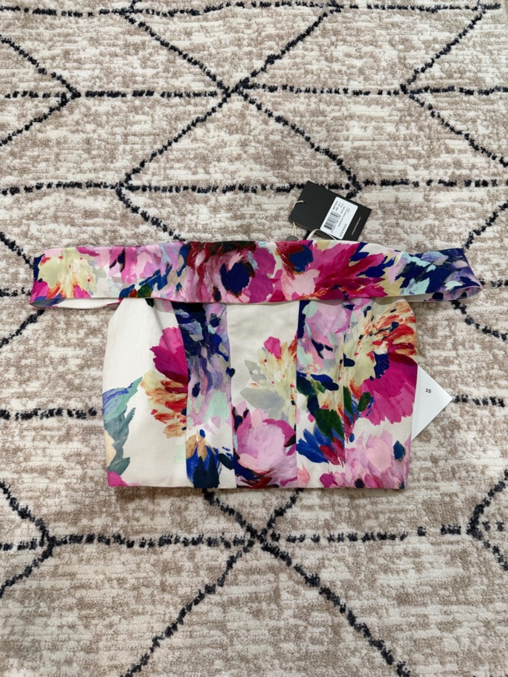 NICHOLAS Off-the-shoulder cropped floral-print linen-blend top